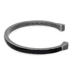 ELAN Oxidized Silver Cuff with Black Enamel