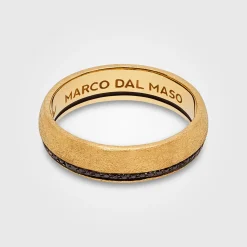 CONTINUUM 18K Brushed Yellow Gold, Black Diamonds & Black Enamel Wide Band