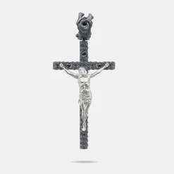DIAMONDS'N'ROSES Silver Crucifix Amulet
