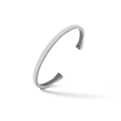 ELAN Matte Black Silver Cuff with Ivory Enamel