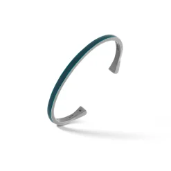 ELAN Oxidized Silver Cuff with Green Enamel