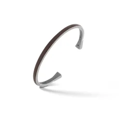 ELAN Oxidized Silver Cuff with Brown Enamel
