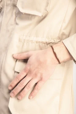 ELAN Oxidized Silver Cuff with Brown Enamel