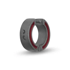 ELAN Oxidized Silver Mono Earring with Red Enamel