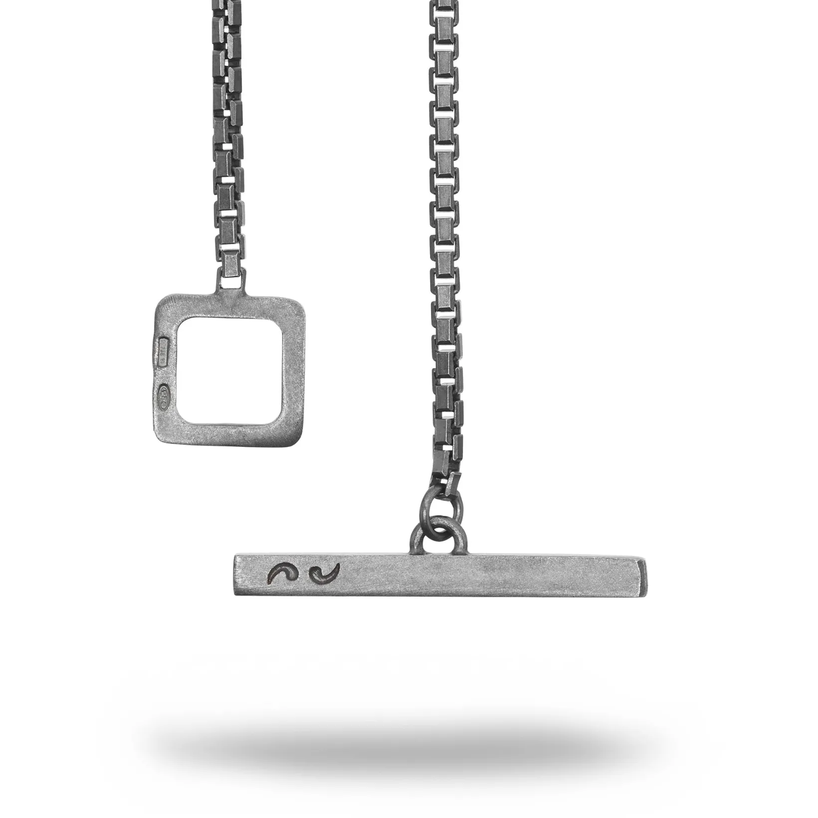 ELAN Oxidized Silver Tag with Ivory Enamel