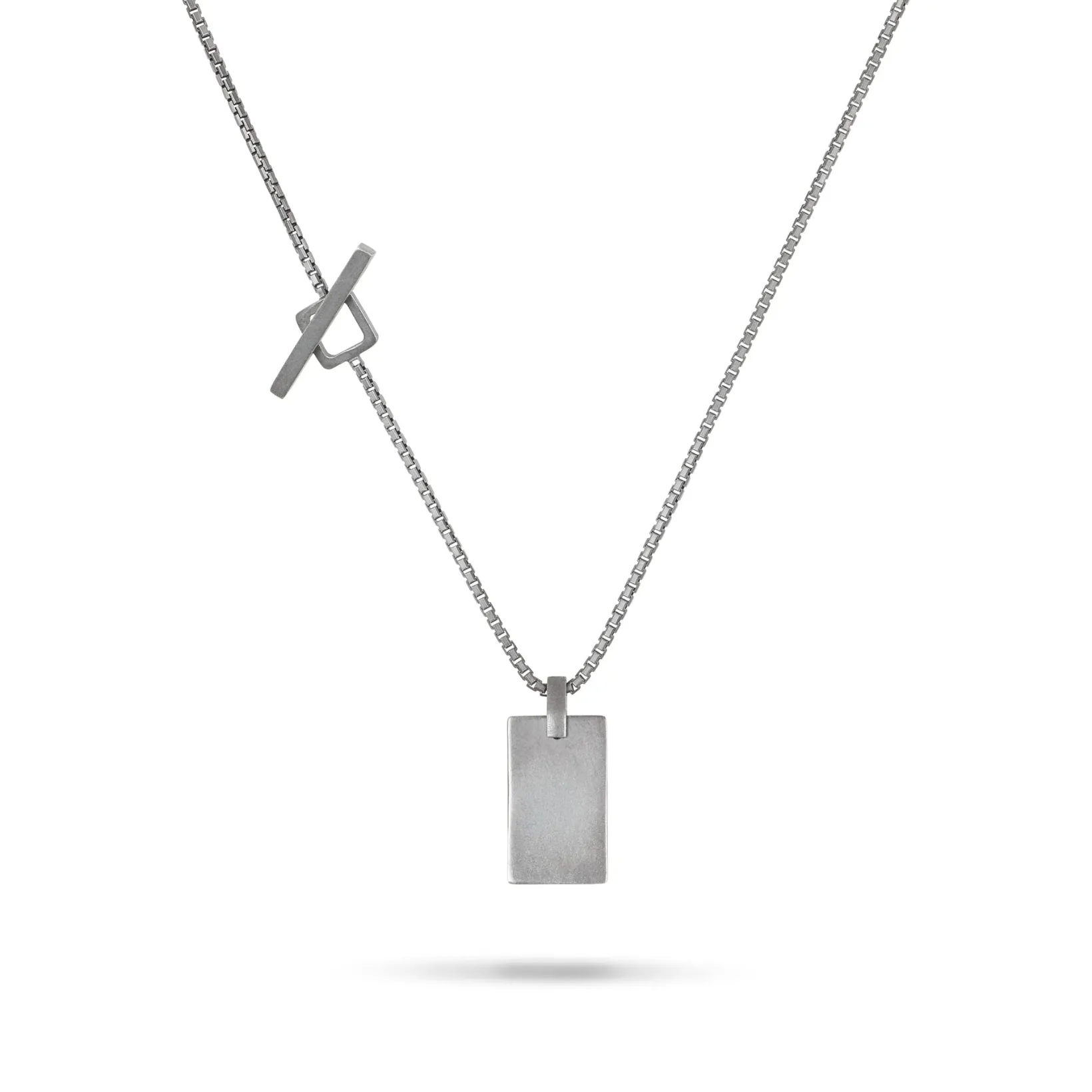 ELAN Oxidized Silver Tag with Ivory Enamel