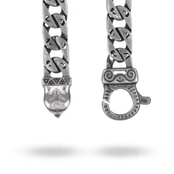 FLAMING TONGUE Oxidized and Polished Bracelet with Black Diamonds