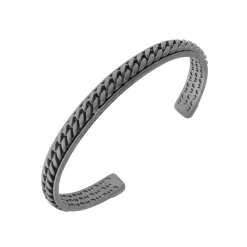 Lash Chain Link Cuff with Burnished Silver