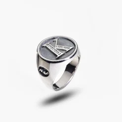 MONETA Silver Initial K Ring