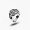 MONETA Silver Initial T Ring