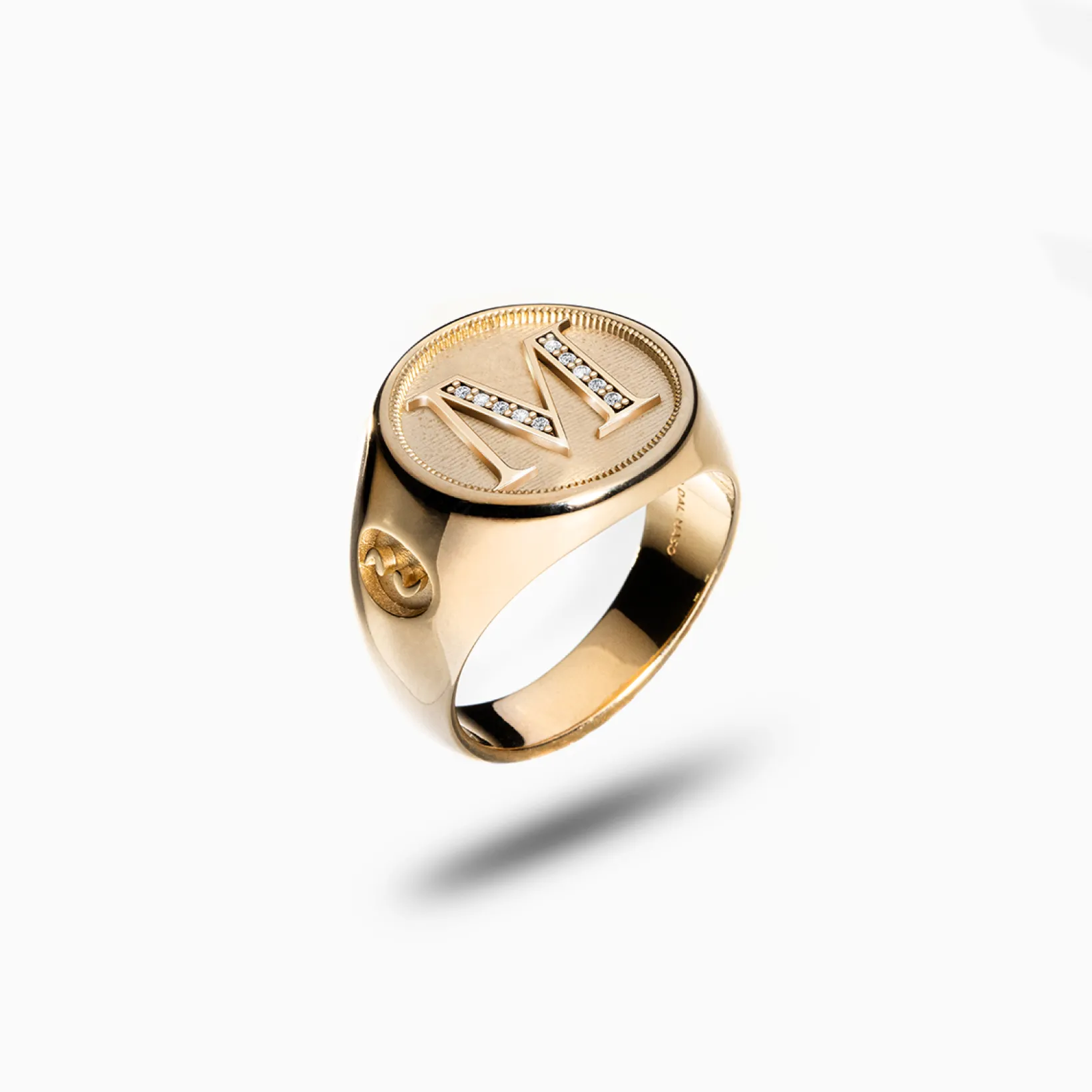 MONETA Vermeil Initial M Ring