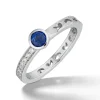 Orion White Gold Ring with White Diamonds & Blue Sapphire Top
