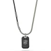 TRIUMPH Oxidized Silver Necklace with Black Enamel
