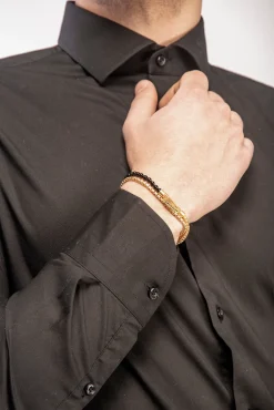 Ulysses Double Mini Bead Bracelet with Diamond Clasp