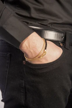 Ulysses Double Mini Bead Bracelet with Diamond Clasp